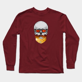 Bearded Space Skull Long Sleeve T-Shirt